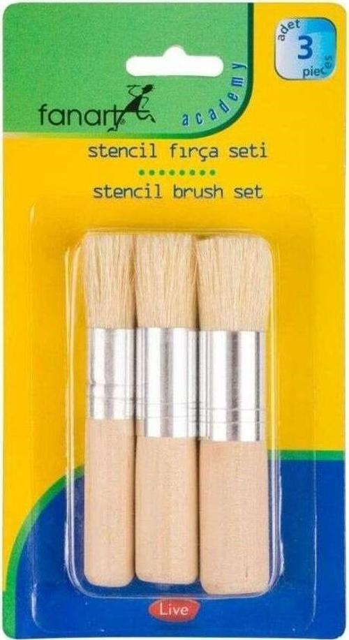 Stencil Fırça Seti 3’lü Set 1