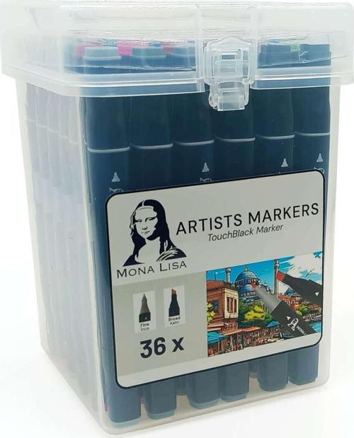Mona Lisa TocuhBlack Çift Taraflı Marker Kalem Seti 36lı