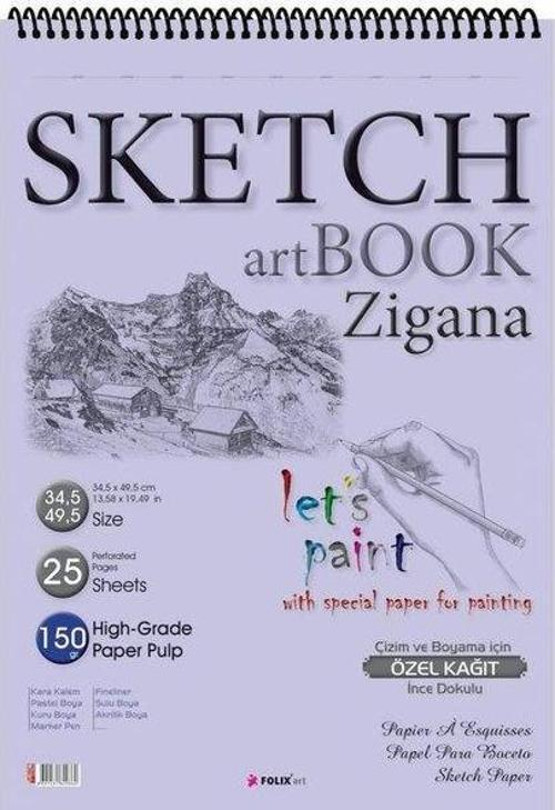 Zigana Spiralli 345x495 cm Perforajlı Sayfa 2 mm Mukavva Alt Taşıyıcı 150 gr Beyaz Kağıt
