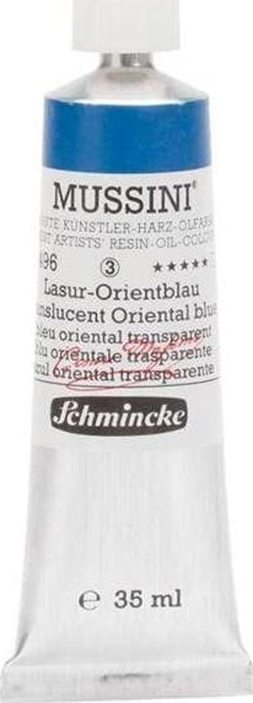 Mussini Profesyonel Yağlı Boya 35 ml Seri 3 Translucent Oriental Blue 496