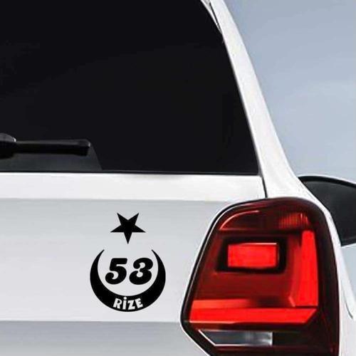 Ay Yıldız Rize Plakası 53 Oto Cam Sticker 11 x 8 Cm