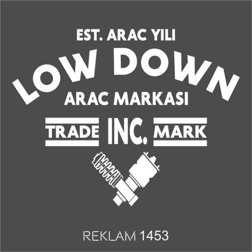 Lowdown Araç Arka Cam Sticker Oto Sticker Beyaz 40 x 31 Cm
