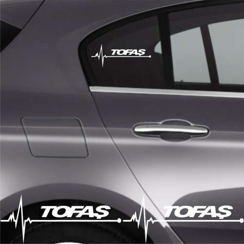 Tofaş Tüm Modelleri İçin Uyumlu Aksesuar Oto Ritim Sticker 2 Adet 20 x 9 Cm