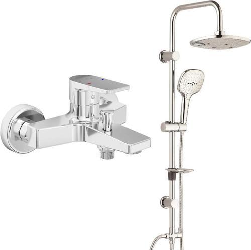 ECA Dalia Banyo Bataryası+T-MAY Banyo Ayvacık Elips Tepe Duş Takımı Seti Paslanmaz Krom