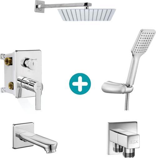 ECA Delta Ankastre Gömme Banyo Bataryası Duş Seti Tüm Parçalar Dahil 30x30