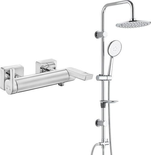 ECA İcon Banyo Bataryası+T-MAY Banyo Bostan Oval Tepe Duş Takımı Seti Paslanmaz Krom