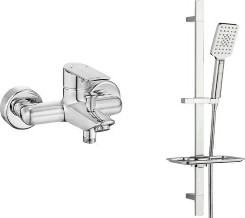 ECA Lia Banyo Bataryası + T-MAY Belen Kare Borulu Hareketli Sürgülü Duş Seti Üst Takımı