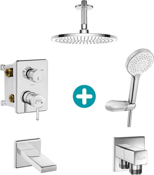 ECA Purity Ankastre Gömme Banyo Bataryası Duş Seti Tüm Parçalar Dahil Tavandan