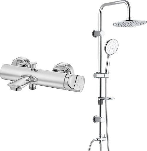 ECA Myra Banyo Bataryası+T-MAY Banyo Bostan Oval Tepe Duş Takımı Seti Paslanmaz Krom