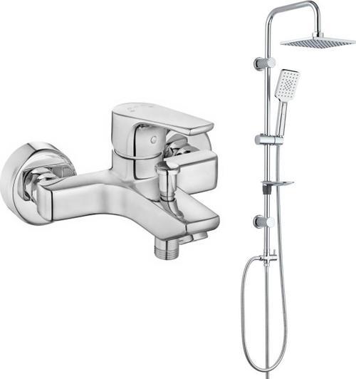 Eca Niobe Banyo Bataryası +  T-MAY Banyo Belen Tepe Duş Takımı Seti Krom Paslanmaz