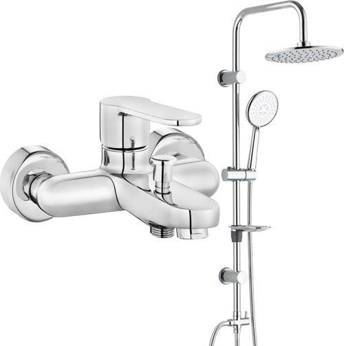 ECA Nita Banyo Bataryası+T-MAY Banyo Bostan Oval Tepe Duş Takımı Seti Paslanmaz Krom