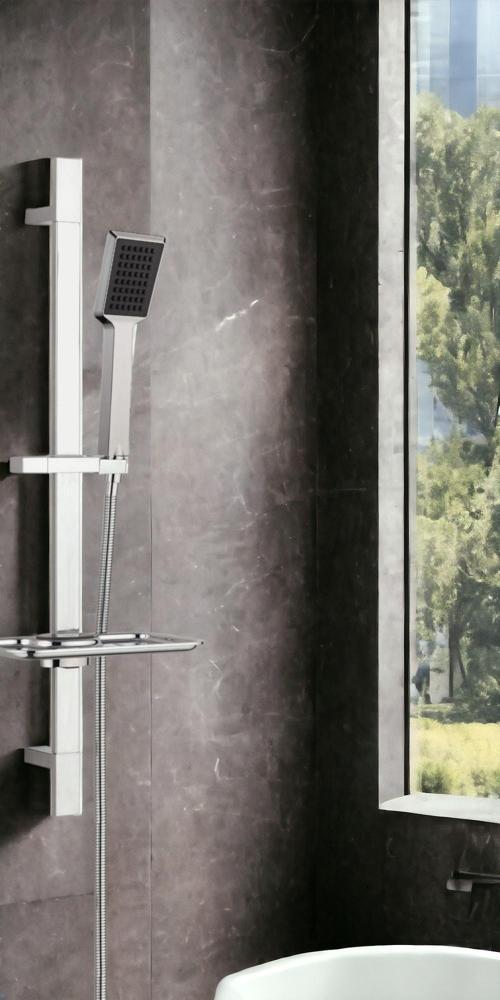 Arya Kare Borulu Hareketli Sürgülü Duş Seti Üst Takımı