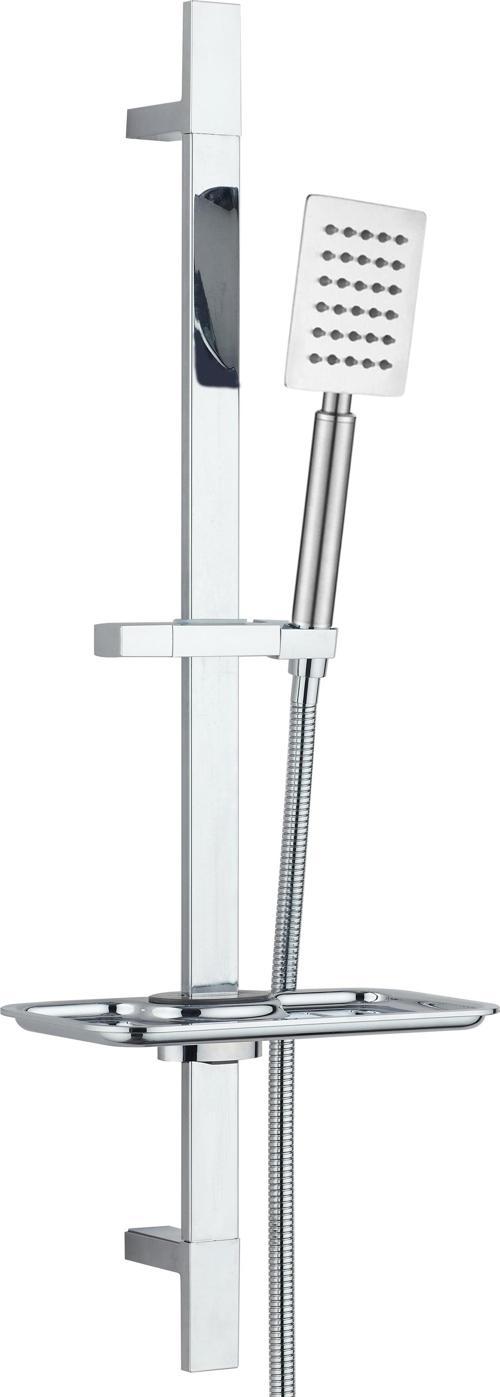 Sart Mat İnox Kare Borulu Hareketli Sürgülü Duş Seti