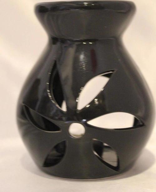 Buhardanlık Lotus Çiçeği Uzun Buhurdanlık Siyah Elişi Hand Made