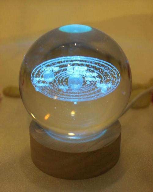3D Led Işık Cam Küre Çok Işıklı Evren Güneş Sistemi Samanyolu