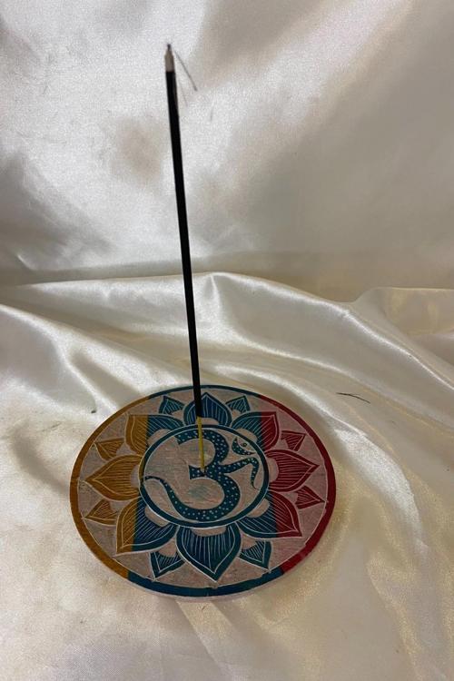 Aum Om Hand Made El İşi Feng Shui Ejderha Yılı Doğal Obsidyen Taşı Çubuk Konik Tütsülük