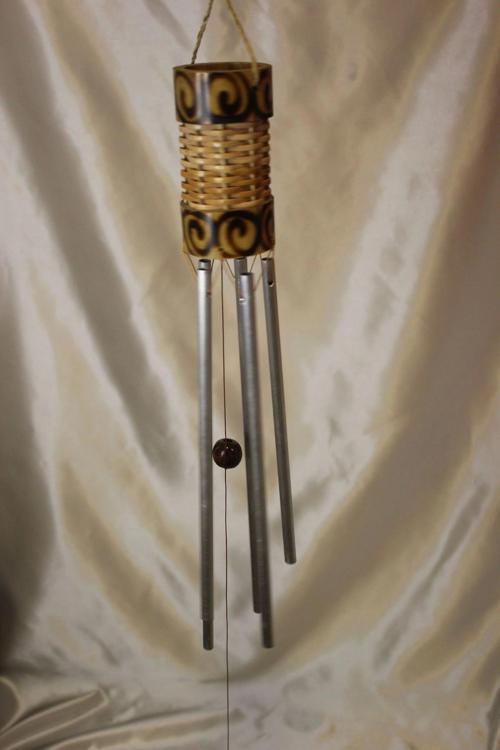 Deprem Çanı Zili Kapı Çanı Rüzgar Çanı Bambu 5 Metal Borulu
