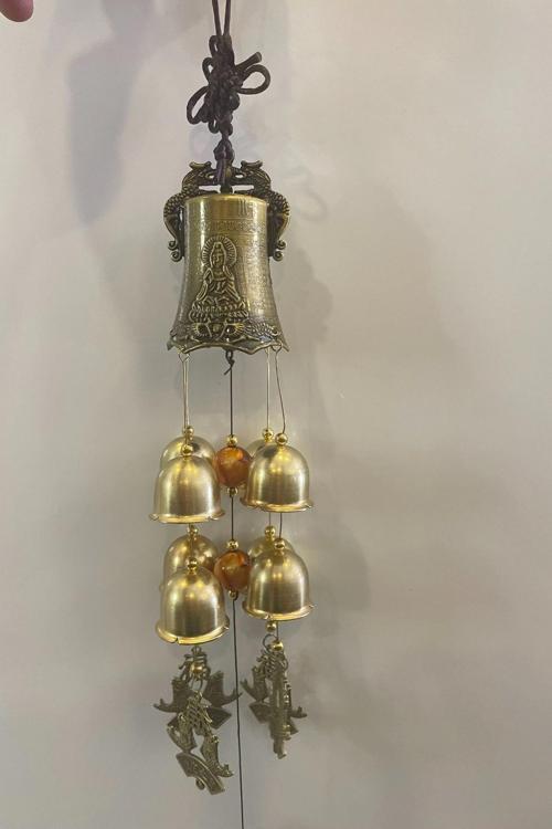 Deprem Zili Çanı Duvar Rüzgar Çanı Zili Feng Shui Ejderha Yılı Metal Borulu Budha Buda Ejderha Çift 