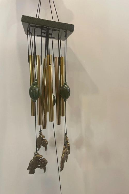 Deprem Zili Çanı Duvar Rüzgar Çanı Zili Feng Shui Ejderha Yılı Metal Borulu Kuş Ve Çiçek Objeli
