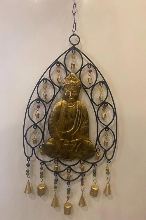 Deprem Zili Çanı Rüzgar Çanı Zili Feng Shui Budha Komple Metal Çanlı Bakır Büyük Boy Buda