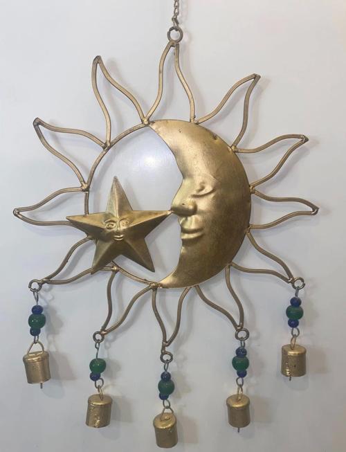 Deprem Zili Çanı Rüzgar Çanı Zili Feng Shui HaYat Ağacı Ay Yıldız Sembolü Komple 5 Metal Çanlı Bakır