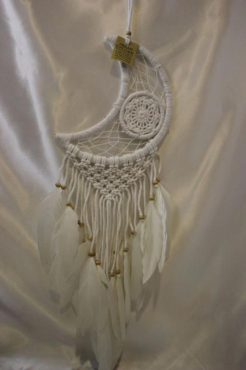 Dream Catcher Düş Kapanı El İşi Hand Made Beyaz Ay