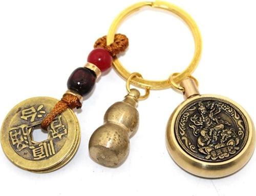 Feng Shui Kabak Bereket Şans Mutluluk Ejderha Çin Paralı Feng Sui Pagoda Anahtarlık