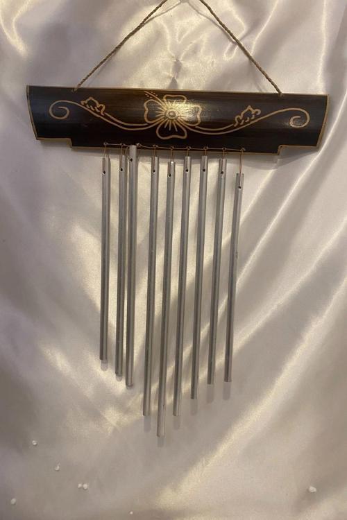 Rüzgar Çanı Deprem Zili Çanı Ahşap Metal Borulu