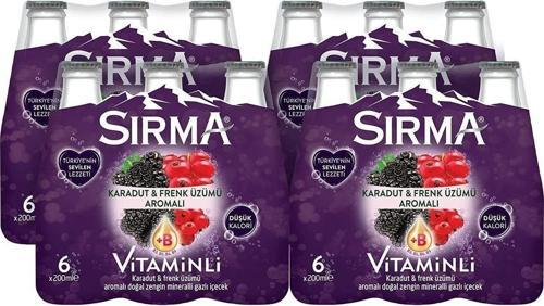Sırma B Vitaminli Karadut & Frenk Üzümü Aromalı Doğal Maden Suyu 24X200 Ml