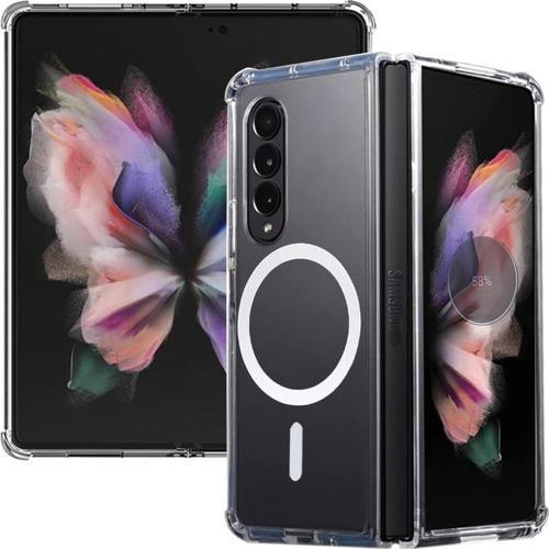 Samsung Galaxy Z Fold3 Kılıf Magsafe Özellikli Şeffaf Silikon Kapak