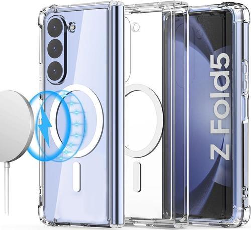 Samsung Galaxy Z Fold5 Kılıf Magsafe Özellikli Şeffaf Silikon Kapak