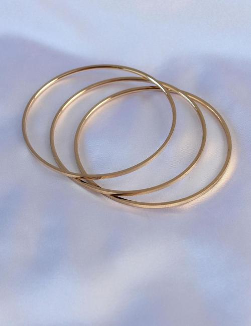 316L Çelik Gold Renk Ajda Model Kadın 65 mm Bilezik - EBJ240920W28130