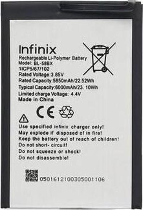 Infinix Hot 10 Play Batarya Pil Bl-58bx