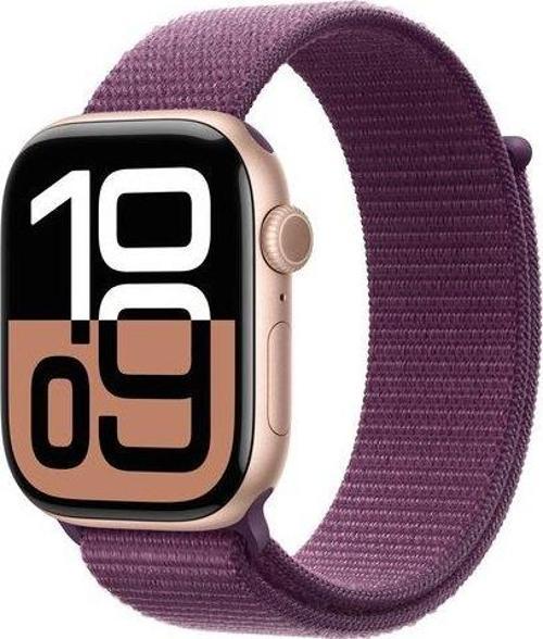 Watch Series 10 GPS 46mm Aluminium Case with Plum Sport Loop
