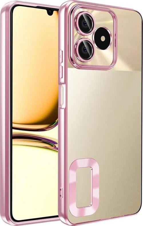 Realme C53 4G Kılıf  Kamera Korumalı Logo Gösteren Silikon Telefon Kılıfı