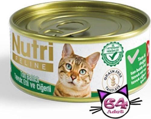 85Gr Ton Balıklı Tavuk Etli Ciğerli Tahılsız 64Adet Yaş Kedi Maması
