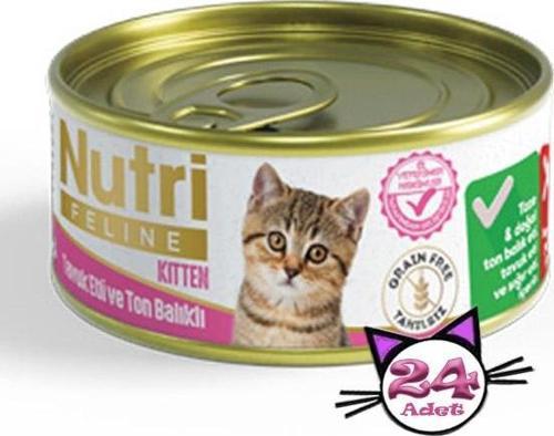 85Gr Yavru Tavuk Etli Ton Balıklı 24Adet Kitten Yaş Kedi Maması