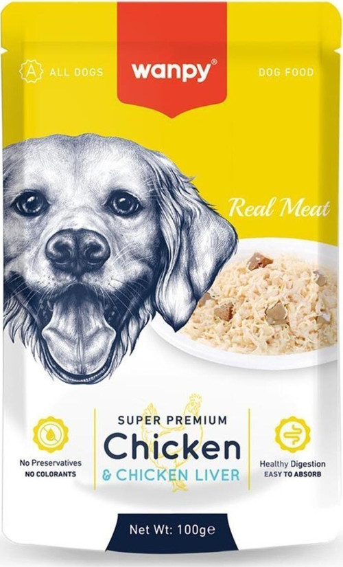 Pouch Tavuk Ciğer Yaş Köpek Maması 100 Gr