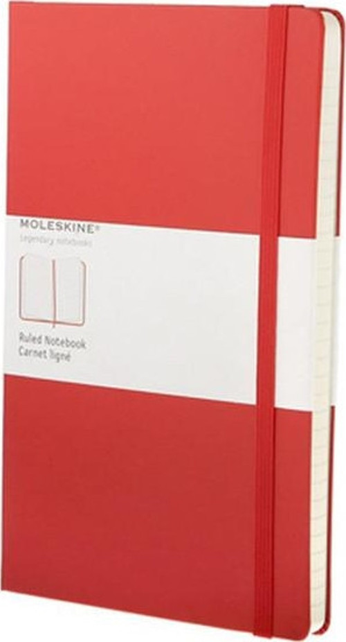 Klasik Büyük Boy Sert Kapak Çizgili Defter Kırmızı