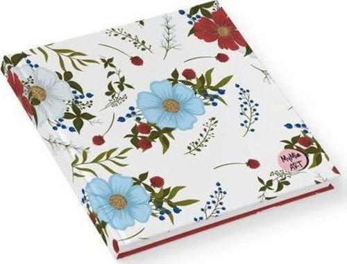 155x18 Kırmızı Çiçek Sert Kapak Butik Defter