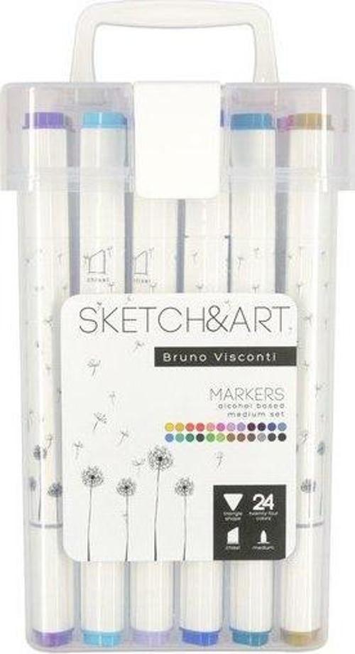 Sketch & Art Çift Taraflı 24 Renk Kutulu