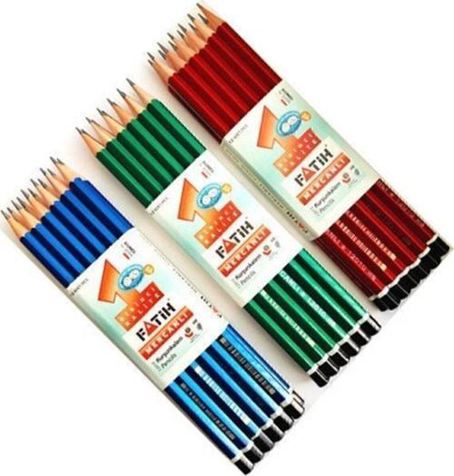 Mercanlı Kurşun Kalem 12'li Paket Kırmızı Gövde