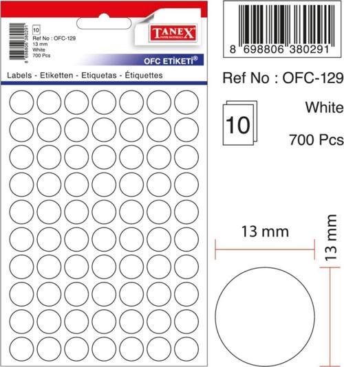129 BEYAZ OFİS ETİKETİ