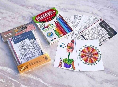 Hobi Set Keçeli Kalem ile Boyama Kartı Seti