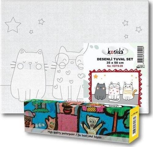 Kediler Desenli Tuval Set No:09