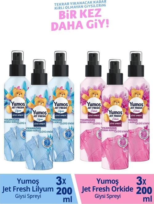 Jet Fresh Giysi Spreyi Lilyum 200 Ml 3 Adet Orkide 200 Ml 3 Adet