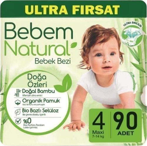 Bebem Naturel Ultra Advantage 4 No Maxi 7-14 Kg 90 Adet