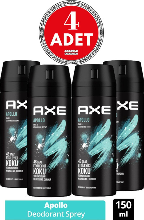 Apollo Erkek Sprey Deodorant 150 Ml (4 Adet)