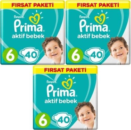 Bebek Bezi 6 Beden 120 Adet (40X3 Lü) Fırsat Paket Aktif Bebek 13-18 Kg