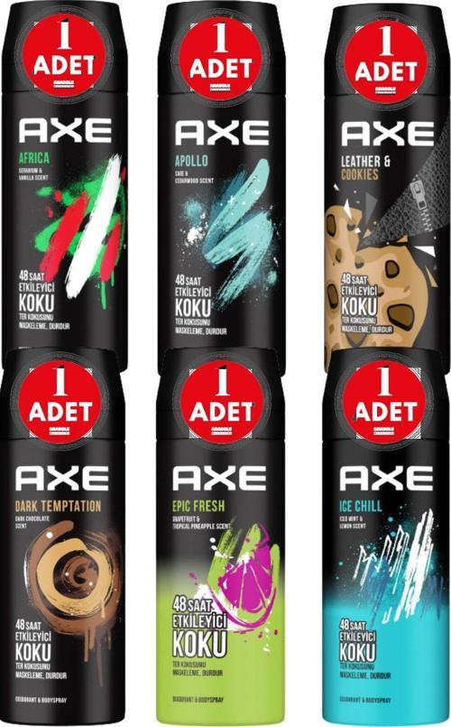 Erkek Deodorant Sprey 150 Ml Ice Chill+Apollo+Africa+Dark Temptation+Epic Fresh+Leather&Cookies